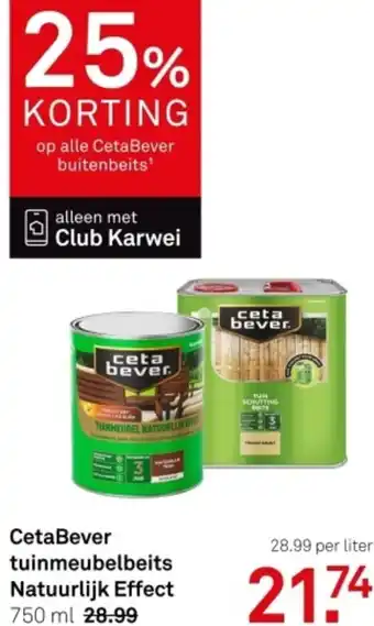 Karwei CetaBever tuinmeubelbeits Natuurlijk Effect aanbieding
