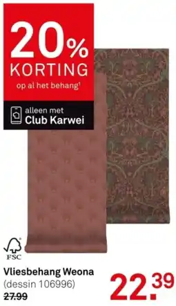 Karwei Vliesbehang Weona aanbieding