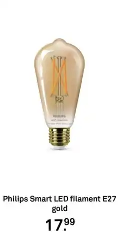 Karwei Philips Smart LED filament E27 gold aanbieding