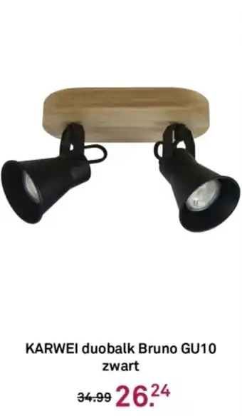 Karwei KARWEI duobalk Bruno GU10 zwart aanbieding