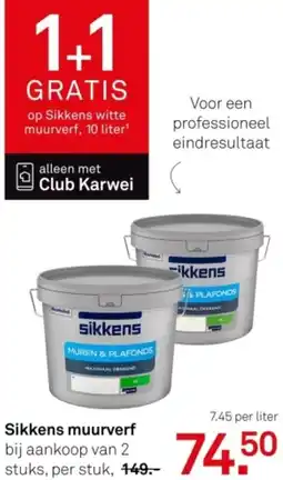 Karwei Sikkens muurverf aanbieding