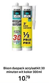Karwei Bison duopack acrylaatkit 30 minuten wit koker aanbieding