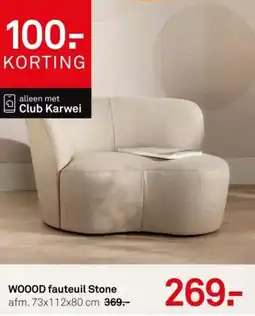 Karwei WOOOD fauteuil Stone aanbieding