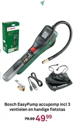 Karwei Bosch EasyPump accupomp incl 3 ventielen en handige fietstas aanbieding