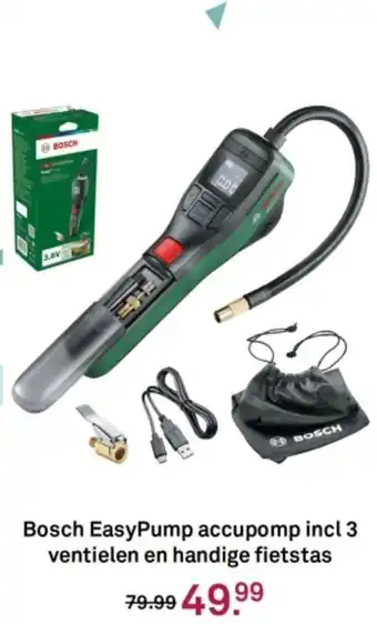 Karwei Bosch EasyPump accupomp incl 3 ventielen en handige fietstas aanbieding