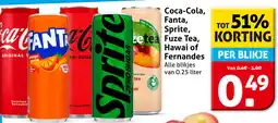 Hoogvliet Coca-Cola, Fanta, Sprite, Fuze Tea, Hawai of Fernandes aanbieding