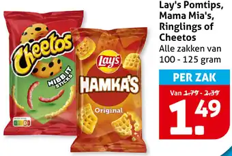 Hoogvliet Lay's Pomtips, Mama Mia's, Ringlings of Cheetos aanbieding