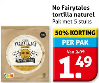 Hoogvliet No Fairytales tortilla naturel aanbieding