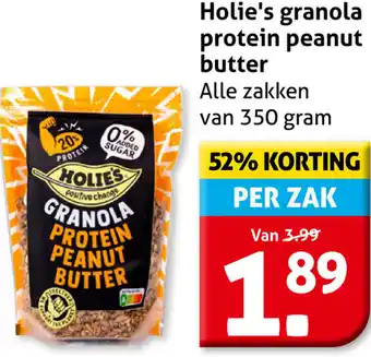 Hoogvliet Holie's granola protein peanut butter aanbieding