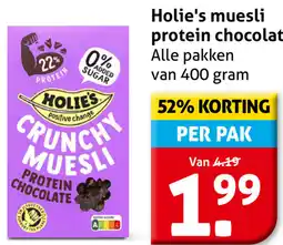 Hoogvliet Holie's muesli protein chocolate aanbieding