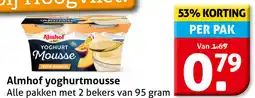 Hoogvliet Almhof yoghurtmousse aanbieding