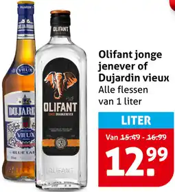 Hoogvliet Olifant jonge jenever of Dujardin vieux aanbieding