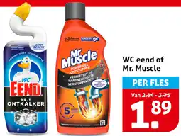 Hoogvliet WC eend of Mr. Muscle aanbieding