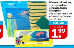 Hoogvliet Microvezeldoekjes, viscosedoeken, schuursponsen of emmer aanbieding