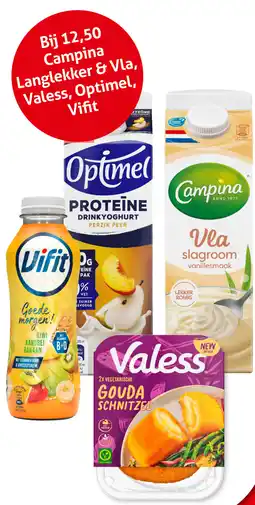 Hoogvliet Campina Langlekker & Vla, Valess, Optimel, Vifit aanbieding