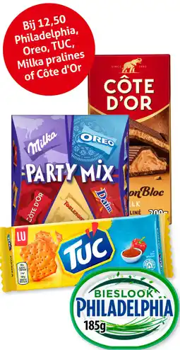 Hoogvliet Philadelphia, Oreo, TUC, Milka pralines of Côte d'Or aanbieding