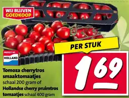 Nettorama Tomoza cherrytros smaaktomaatjes of Hollandse cherry pruimtros tomaatjes aanbieding
