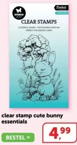 Boekenvoordeel clear stamp cute bunny essentials aanbieding