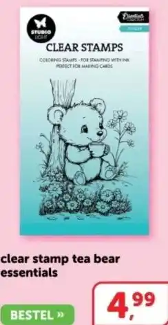 Boekenvoordeel clear stamp tea bear essentials aanbieding