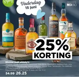 PLUS Diverse malt whisky's aanbieding
