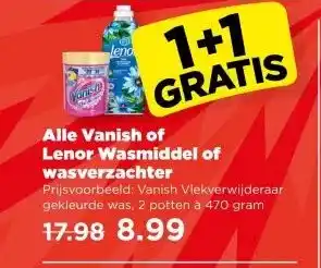 PLUS Alle Vanish of Lenor Wasmiddel of wasverzachter aanbieding