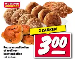 Nettorama Reuze mueslibollen of rozijnen krentenbollen aanbieding