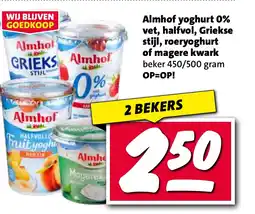 Nettorama Almhof yoghurt 0% vet, halfvol, Griekse stijl, roeryoghurt of magere kwark aanbieding