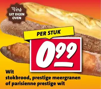 Nettorama Wit stokbrood, prestige meergranen of parisienne prestige wit aanbieding