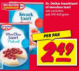 Nettorama Dr. Oetker kwarktaart of monchou taart aanbieding