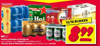 Nettorama Amstel, Heineken of Hertog Jan Bavaria Grolsch, Bud of Warsteiner premium aanbieding