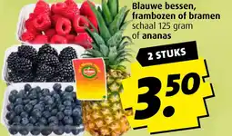Boni Blauwe bessen, frambozen of bramen of ananas aanbieding