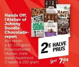 Coop Hands Off, l'Atelier of Johnny Doodle Chocolade- repen aanbieding