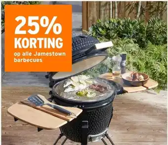 GAMMA 25% KORTING op alle Jamestown barbecues aanbieding