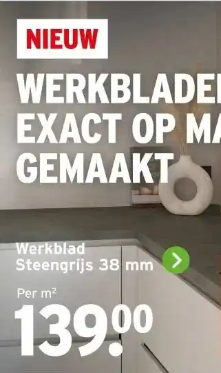 GAMMA Werkblad Steengrijs 38 mm aanbieding