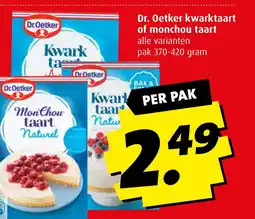 Boni Dr. Oetker kwarktaart of monchou taart aanbieding