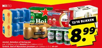 Boni Amstel, Heineken of Hertog Jan Bavaria Grolsch, Bud of Warsteiner premium aanbieding