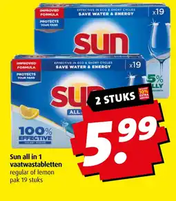Boni Sun all in 1 vaatwastabletten aanbieding