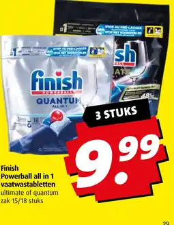 Boni Finish Powerball all in 1 vaatwastabletten aanbieding