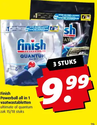 Boni Finish Powerball all in 1 vaatwastabletten aanbieding