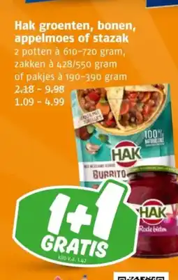 Poiesz Hak groenten, bonen, appelmoes of stazak aanbieding