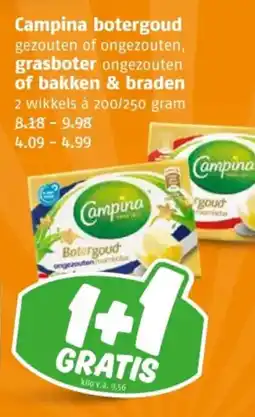 Poiesz Campina botergoud grasboter of bakken & braden aanbieding