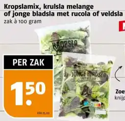 Poiesz Kropslamix, krulsla melange of jonge bladsla met rucola of veldsla aanbieding
