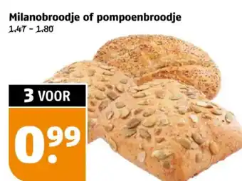 Poiesz Milanobroodje of pompoenbroodje aanbieding