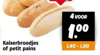 Poiesz Kaiserbroodjes of petit pains aanbieding
