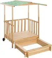 Bol.com tectake - Zandbak met overkapping Gretchen groen - 403240 aanbieding