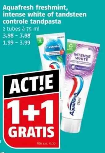 Poiesz Aquafresh freshmint, intense white of tandsteen aanbieding
