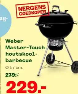 Welkoop Weber Master Touch houtskool barbecue aanbieding