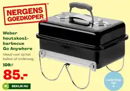Welkoop Weber houtskool barbecue Go Anywhere aanbieding
