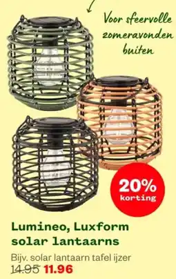 Welkoop Lumineo, Luxform solar lantaarns aanbieding