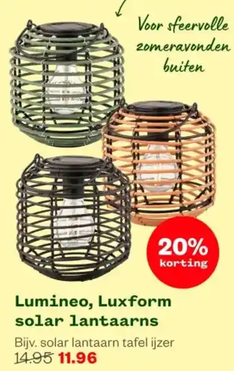 Welkoop Lumineo, Luxform solar lantaarns aanbieding